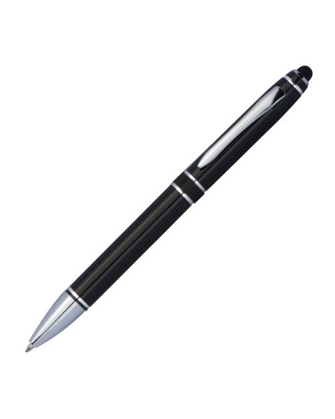 Eleganter Aluminium-Kugelschreiber mit Touch-Funktion, blauer Mine und umweltfreundlicher Verpackung, ideal zum Gravieren.