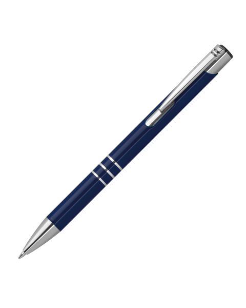 Dunkelblauer Metall-Kugelschreiber bei MrGift: Elegant, funktional, individuell bedruckbar. Jetzt bestellen und Ihre Marke stilvoll in Dunkelblau präsentieren