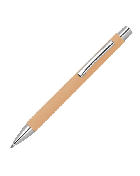 Eleganter beiger Kugelschreiber mit Metallclip - Zeitlos und stilvoll