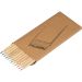12-teiliges umweltfreundliches Buntstiftset aus Holz, in recycelbarer Kartonverpackung, ideal für kreative Projekte.