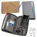Multifunktionale Reisemappe mit integrierter Powerbank, USB-Ladekabel, 8 Fächer, Handyfach, Kugelschreiberschlaufe und Handschlaufe.