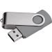 Silbergrauer USB-Stick Twister 2.0 mit 8GB Speicher und gravierbarem Aluminiumclip – hochwertiges Werbegeschenk.