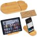 Nachhaltiger Tablet- und Smartphonehalter aus Holz mit stabilem Halt, ideal für Büro und unterwegs – individuell gravierbar.