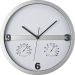 Wanduhr mit Hygrometer, Thermometer und herausnehmbarem Display zur individuellen Bedruckung und kreativen Werbung.