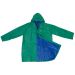 Blau-grüne Zweifarbige Wende-Regenjacke aus PVC von MrGift: Stilvoll, wetterfest, individuelle Werbung. Schützt vor Regen mit modischem Farbakzent