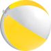 Strandball in Weiß und Gelb mit individueller Werbung - ideal für sonnige Tage am Strand
