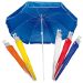 Stufenlos verstellbarer Sonnenschirm aus robustem Polyester mit zentralem Logo-Druck für effektiven Sonnenschutz und Markenpräsentation.
