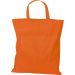 Umweltfreundliche Baumwolltasche: Zertifiziert nach Oeko-Tex® STANDARD 100, strapazierfähig, mit kurzen Henkeln. Perfekt für nachhaltigen Transport und individuelles Branding. In Orange.