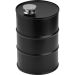 Stilvoller Flachmann im Weinfass-Design aus Edelstahl, 600 ml Fassungsvermögen, mit Verschlusskappe und personalisierbar mit Logo.