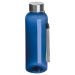 Stilvolle blaue Trinkflasche bei MrGift: Robustes PET-Material, Edelstahlverschluss, Handschlaufe, 500 ml – individuell gestaltbar