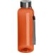  Orangefarbene Trinkflasche bei MrGift: Robustes PET-Material, Edelstahlverschluss, praktische Handschlaufe, 500 ml – individuell gestaltba