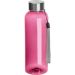 Stylishe pinke Trinkflasche bei MrGift: Robustes PET-Material, Edelstahlverschluss, praktische Handschlaufe, 500 ml – individuell gestaltbar