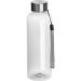 Transparente Trinkflasche bei MrGift: Robustes PET-Material, Edelstahlverschluss, praktische Handschlaufe, 500 ml – individuell gestaltbar