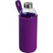 Zauberhafte lila Glas-Trinkflasche: Auslaufsicher, bruchsicher, 1000 ml, mit Neoprenhülle und Aufhängeöse. Logo-Individualisierung für stilvolle Erfrischung