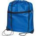 Blaue Gymbag RPET: Umweltfreundlich, wasserabweisend, mit Vorfach und Kordelzug.