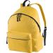Gelber Rucksack mit Logo: Frisch und funktional für unterwegs.
