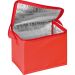 Praktische Kühltasche für 6 Getränkepacks: robuste rote Polyester-Kühltasche mit Logo-Personalisierung. Ideal für Outdoor-Aktivitäten. Inklusive Trageriemen.