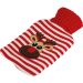 Rote Weihnachtswärmflasche: Festlicher Stricküberzug, große Kapazität, ideal für den Winter, Logo-Präsentation.
