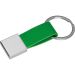 Schlüsselanhänger mit grünem Lederimitatband, vielseitig einsetzbar, mit Gravurfläche für individuelle Personalisierung.