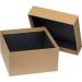 Elegante Geschenkbox aus Karton mit schwarzem Inneren, ideal für Geschenksets und Einzelgeschenke, personalisierbar mit Logo.