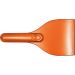 Eleganter oranger Eiskratzer mit ergonomischem Design. Effektives Entfernen von Eis und große Fläche für individuelle Werbung.